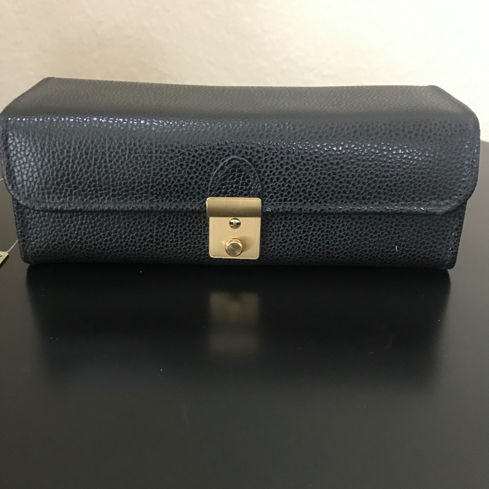 Skully & Skully Italian Leather Travel Jewelry Case Nwot